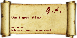 Geringer Alex névjegykártya