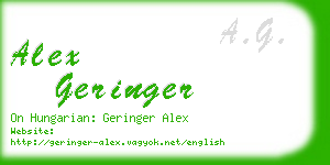 alex geringer business card